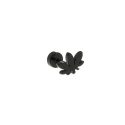 Kolczyk kwiatek czarny