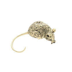 Broszka mysz stare złoto